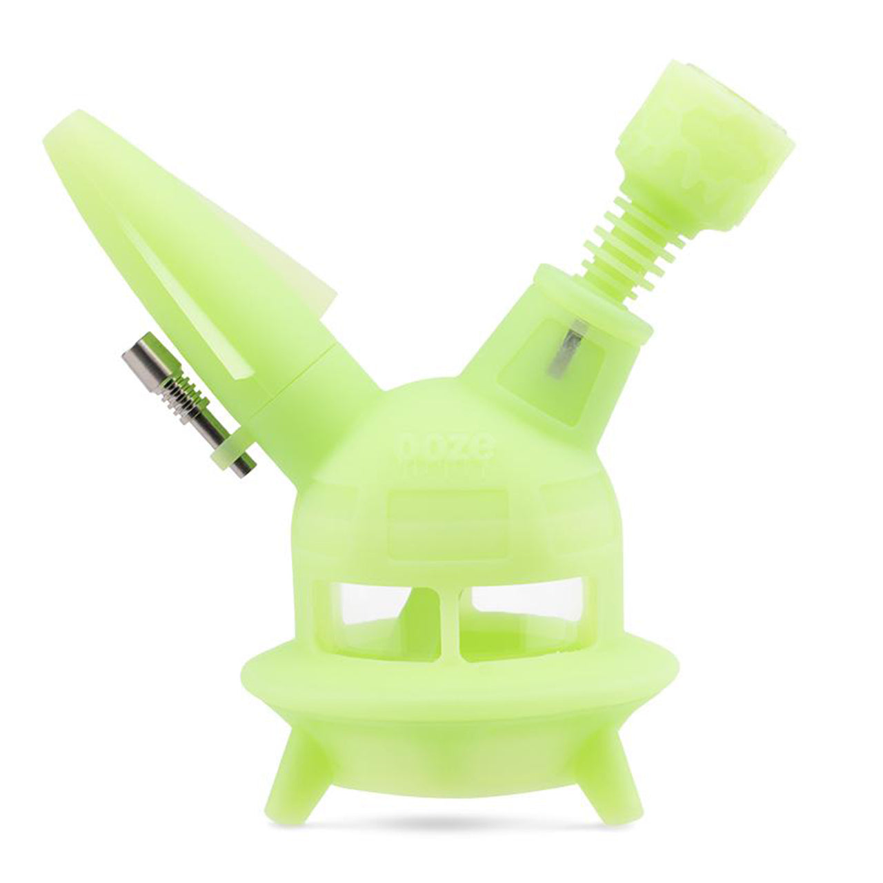 ooze ufo silicone water pipe dab rig glow green