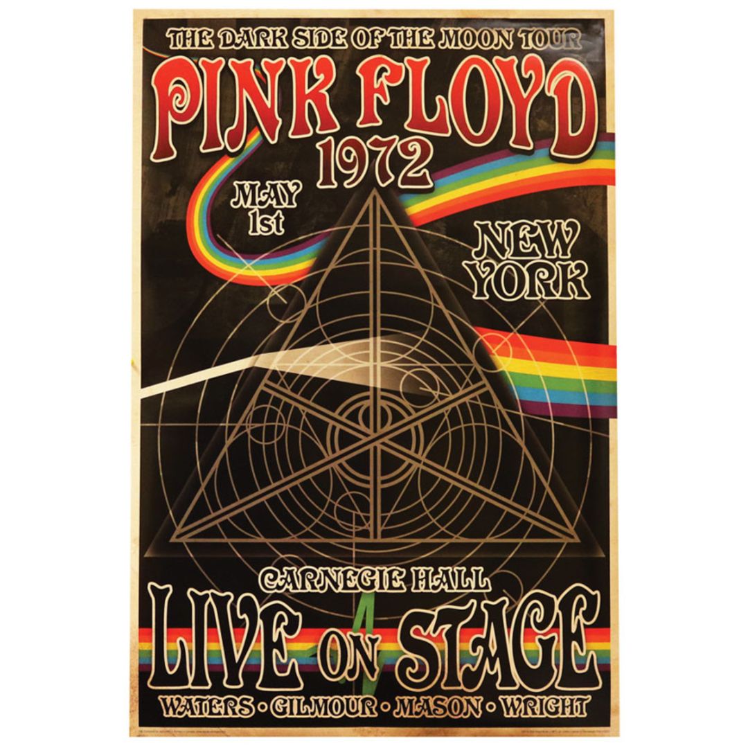 pink floyd 1972 carnegie hall dark side moon tour poster