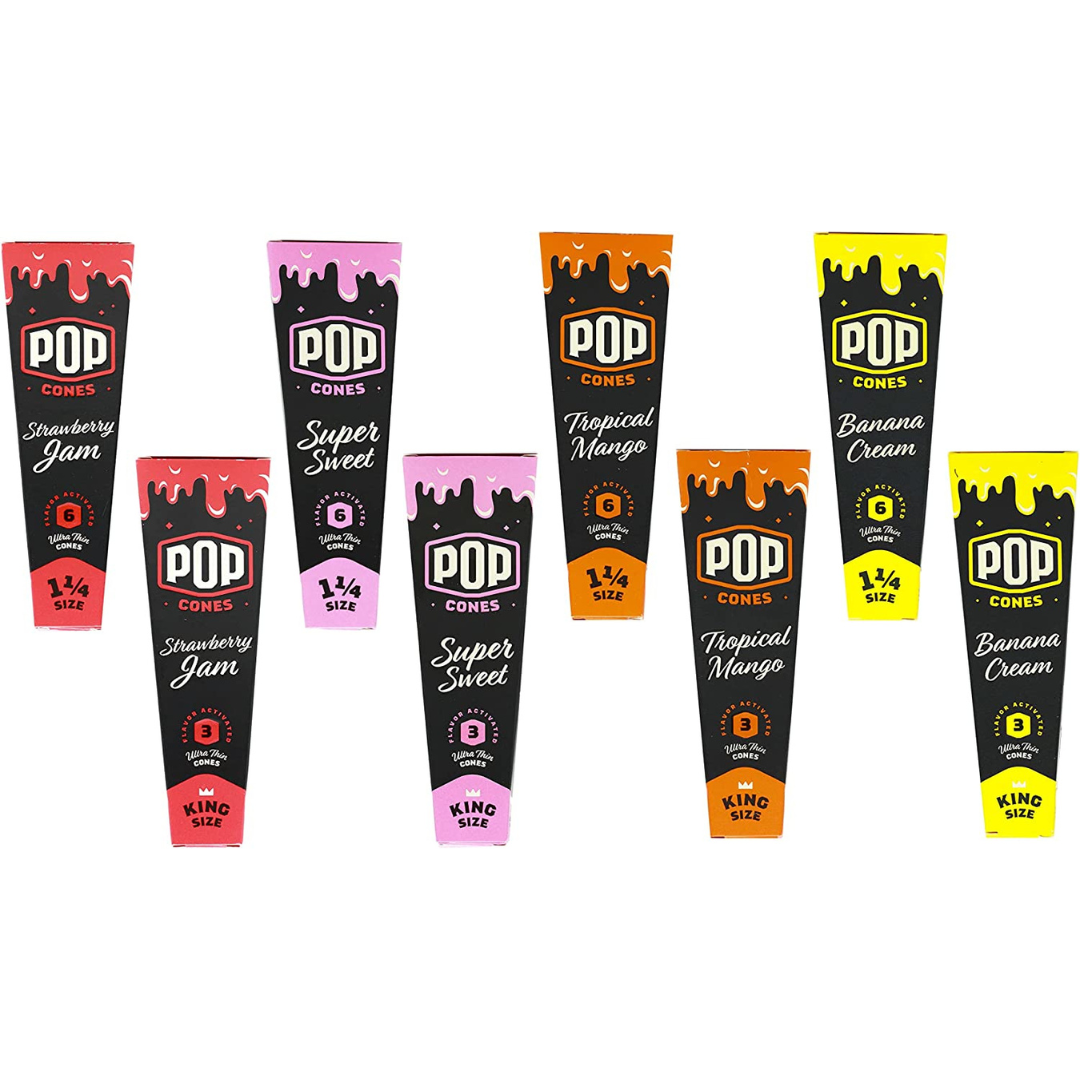 POP Cones Flavored Pre-Rolled Rolling Papers Flavors