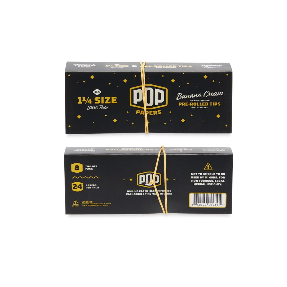pop papers flavored rolling paper tips banana cream pack