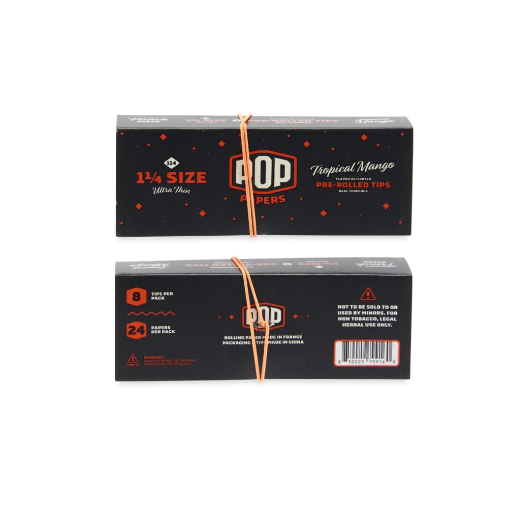 pop papers flavored rolling paper tips tropical mango pack