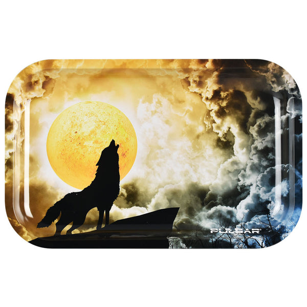 Pulsar Glow Metal Rolling Tray - Howl at the Clouds