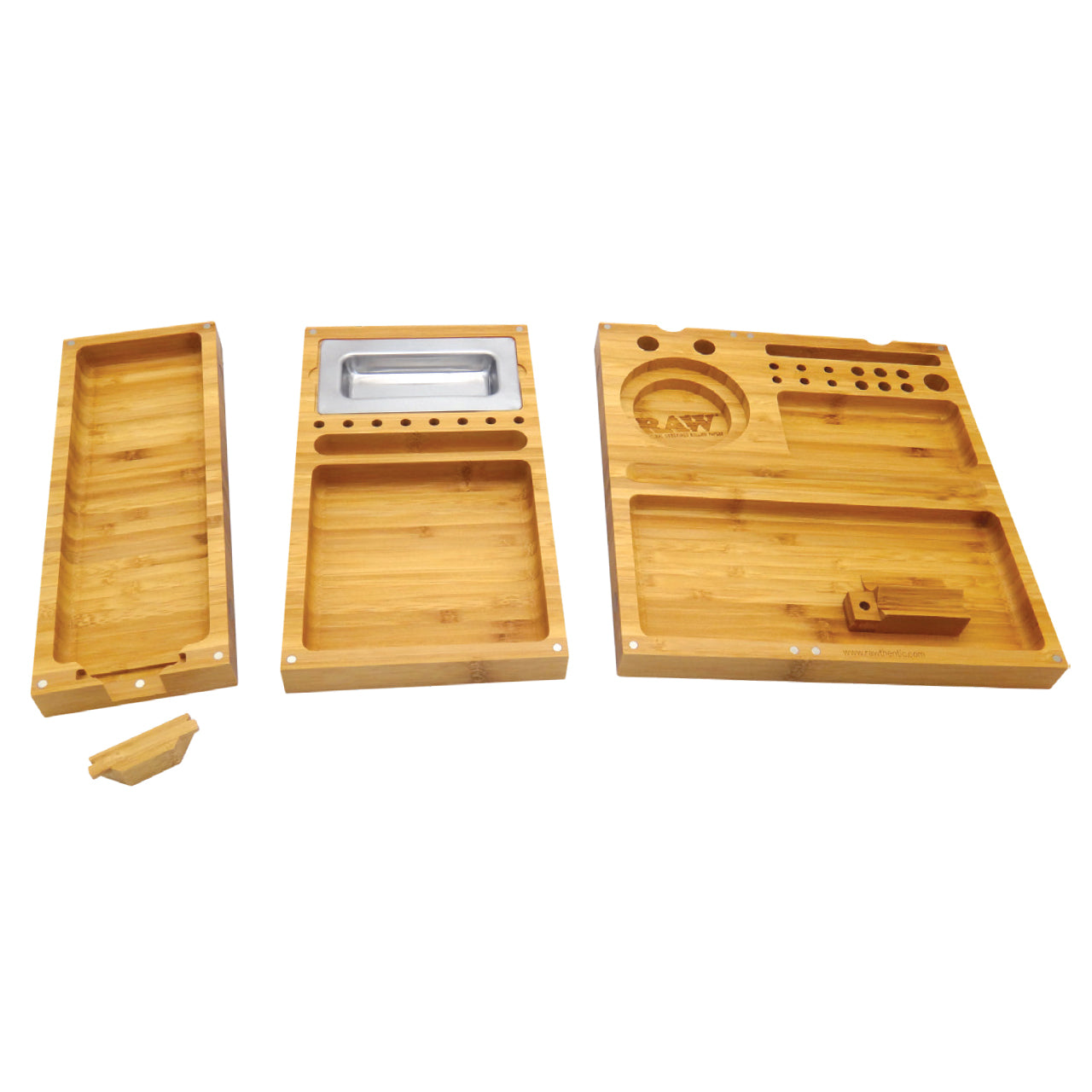 raw bamboo rolling tray 3 piece
