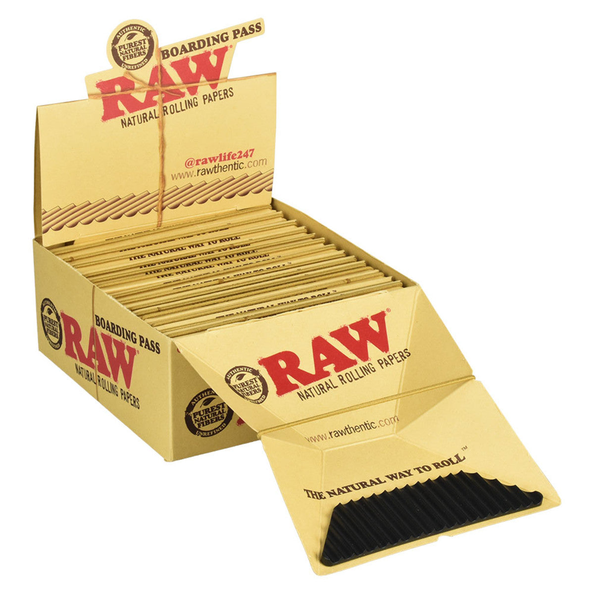 raw boarding pass grinder rolling tray display