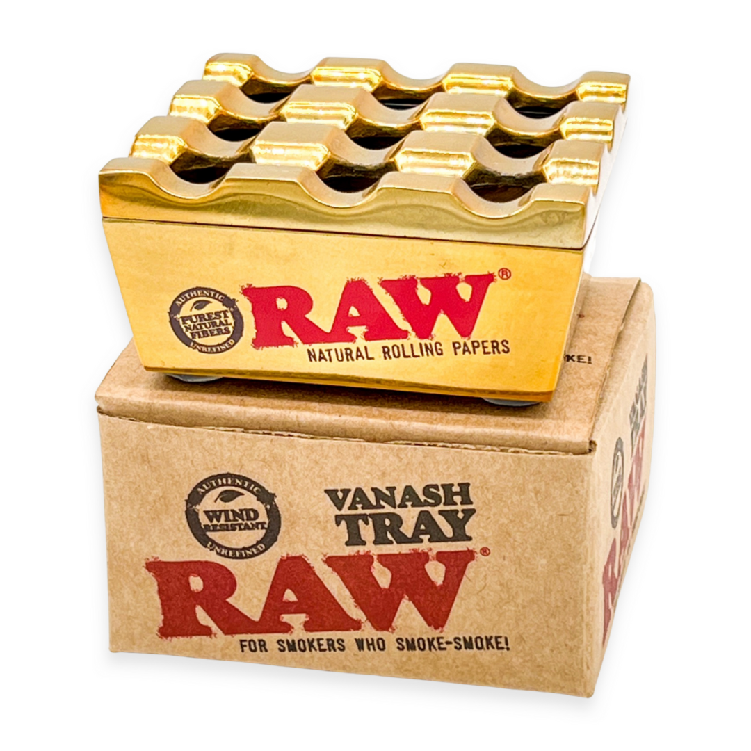 raw vanash tray ashtray gold box