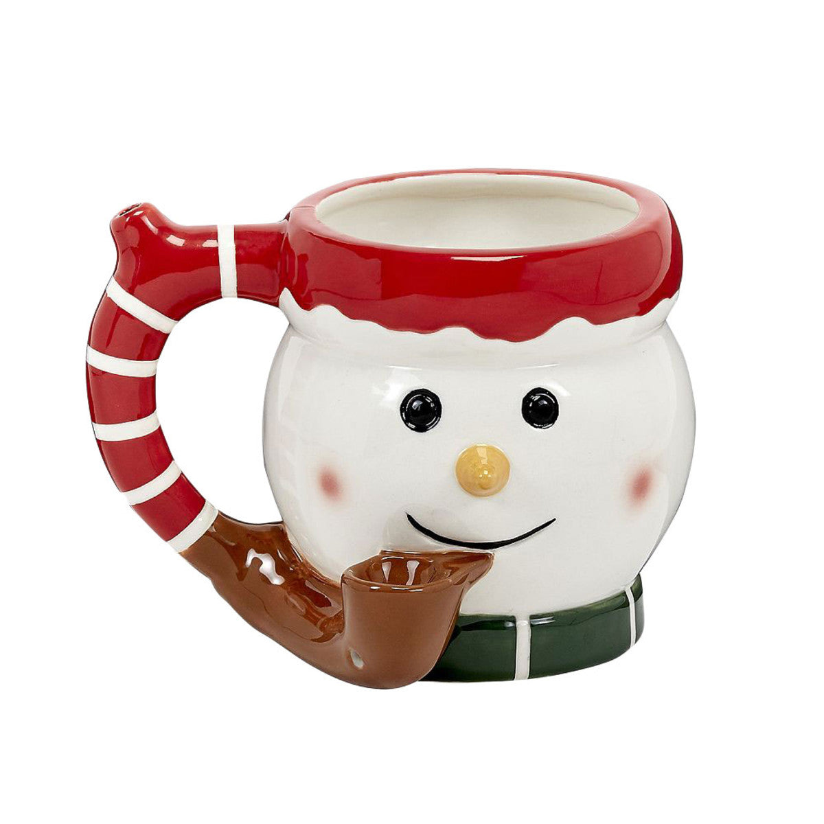Roast & Toast Smoking Snowman Ceramic Mug Pipe