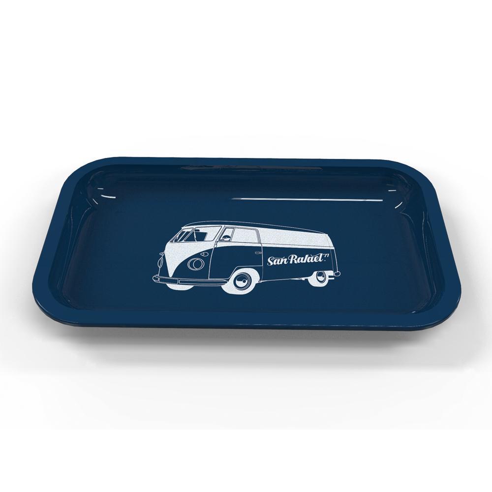 san rafael 71 bus metal rolling tray blue