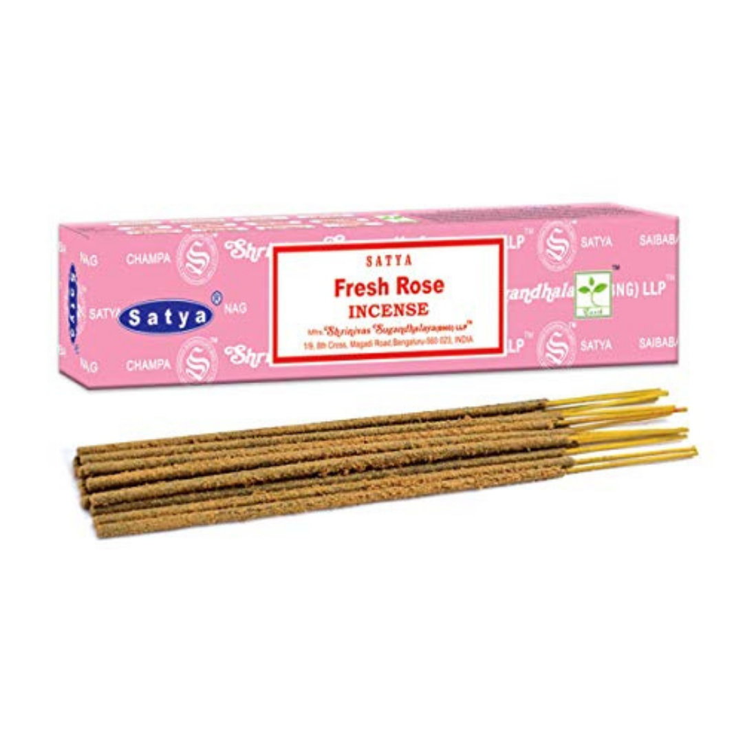 satya sai baba fresh rose incense sticks pink box 15 gram