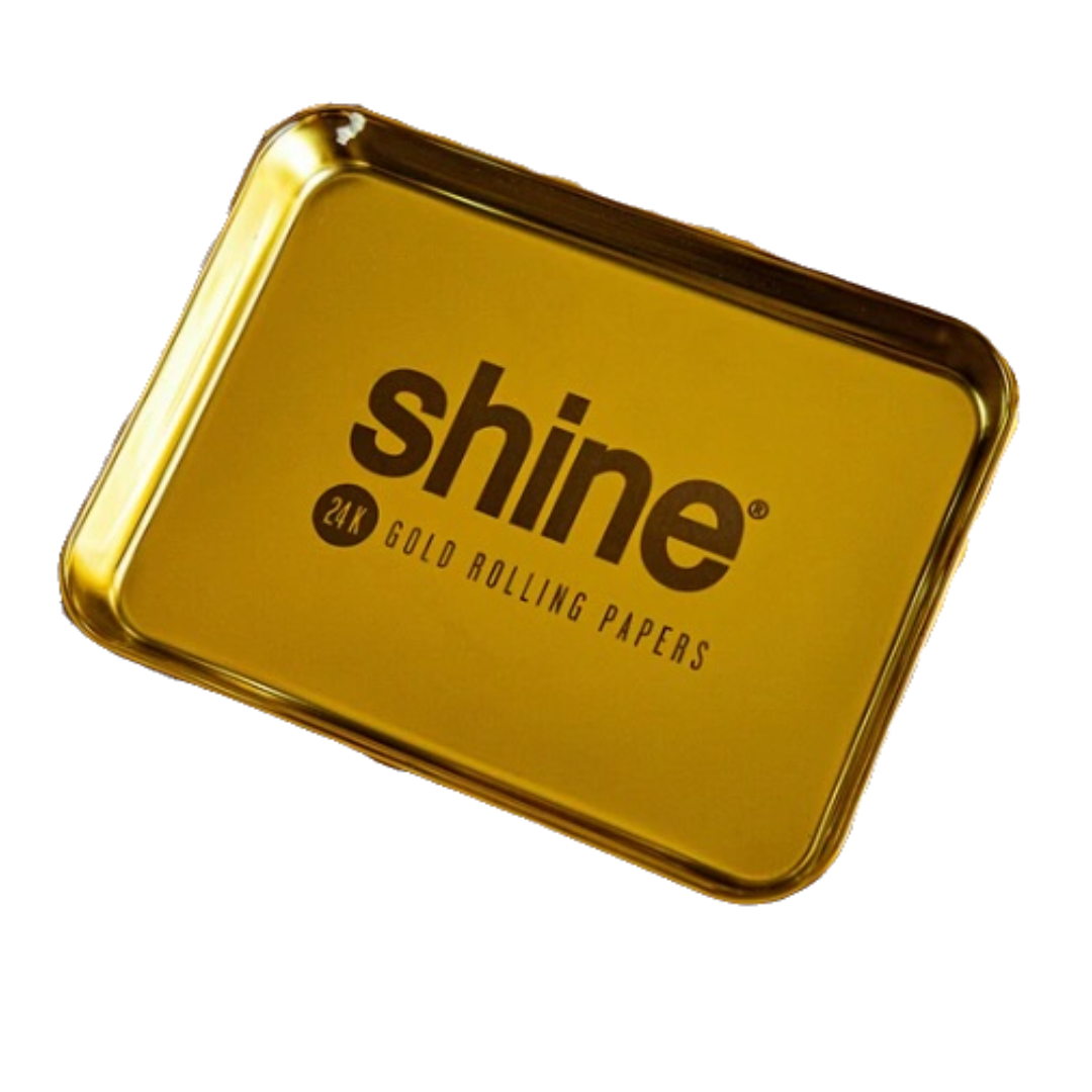 shine papers 24k gold rolling tray metal