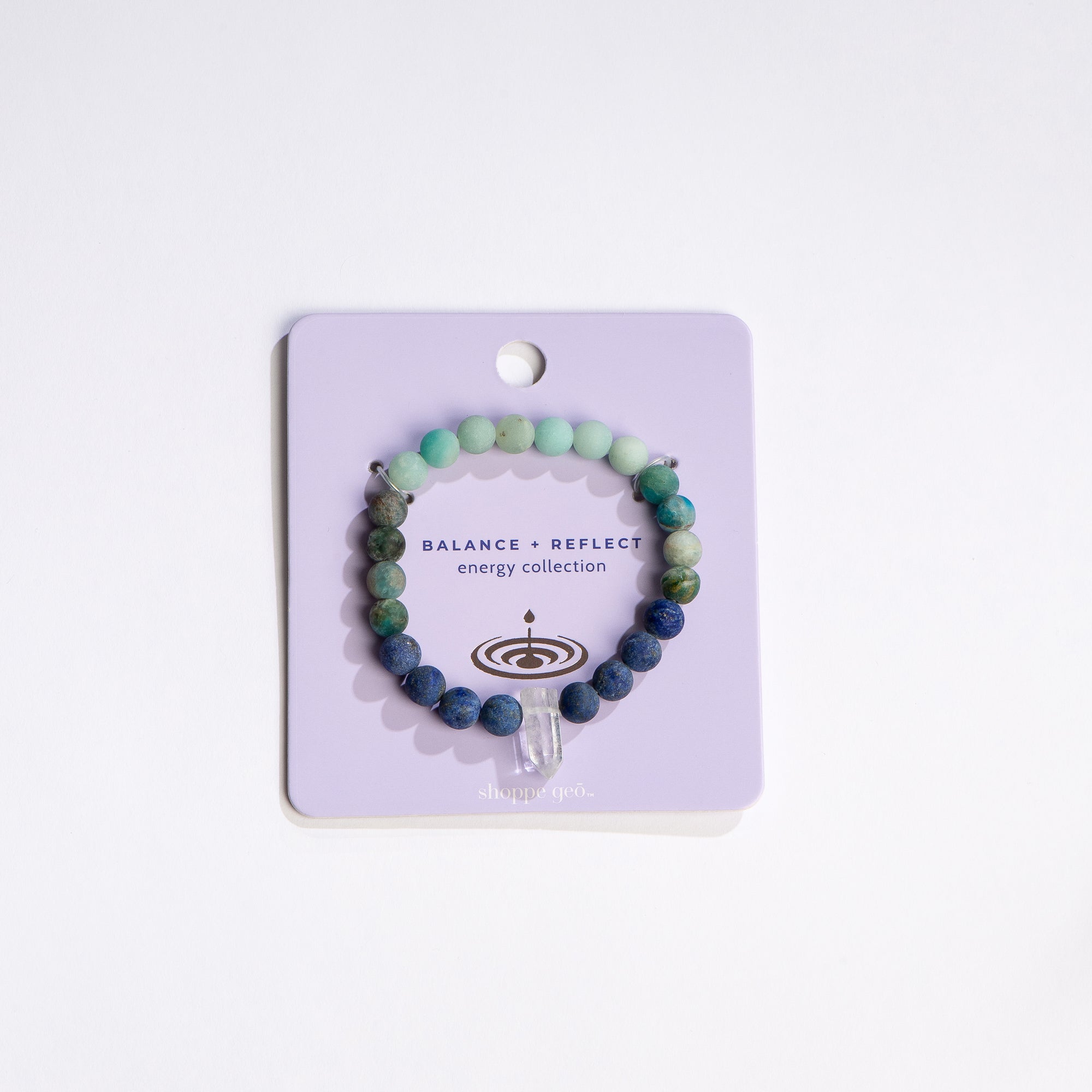 shoppe geo energy collection balance reflect gemstone bracelet