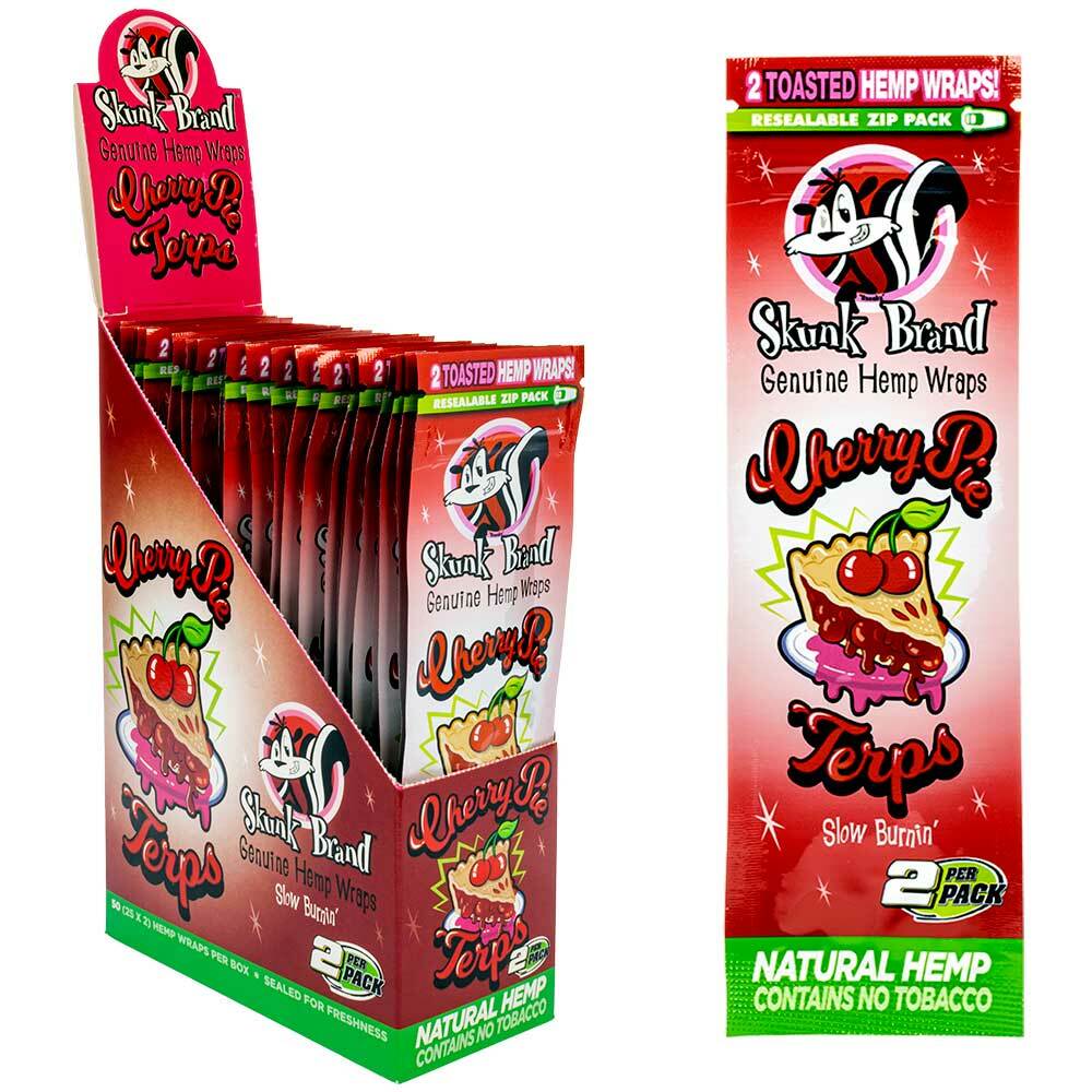 skunk brand hemp wraps cherry pie wholesale display box 24