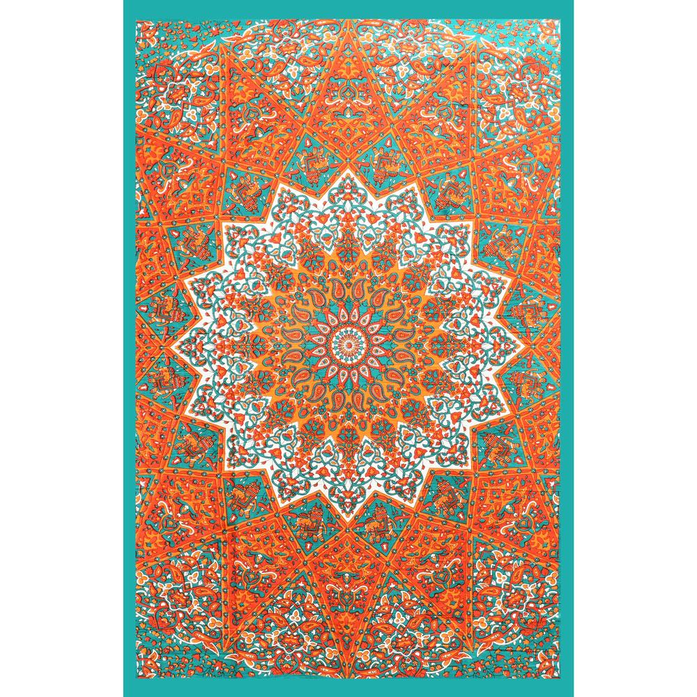 threadheads elephants sunburst mandala tapestry