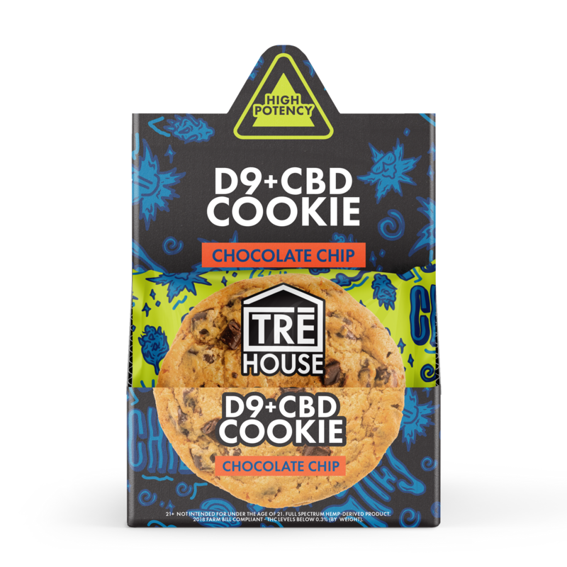 tre house d9 cbd cookie chocolate chip 40mg wholesale box