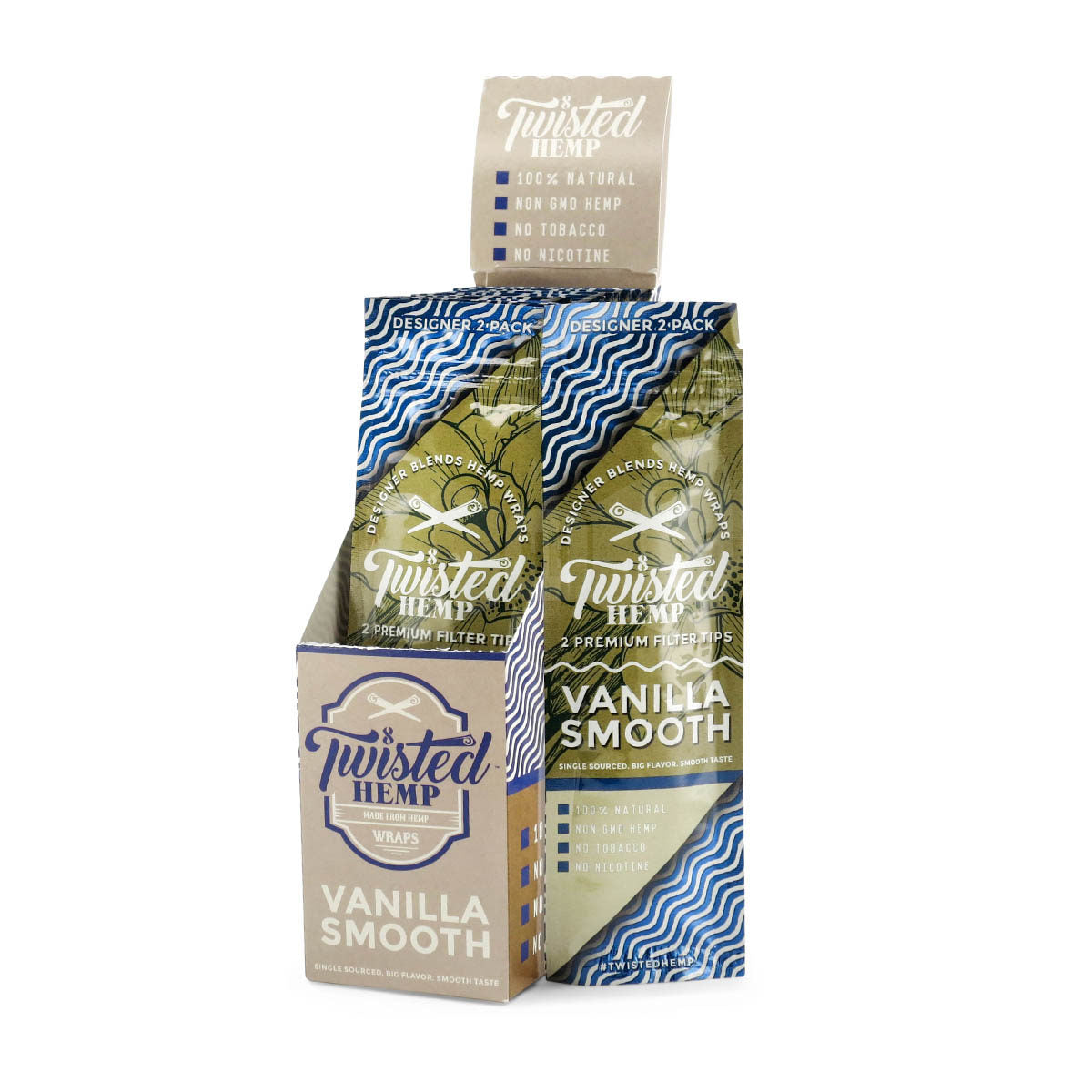 twisted hemp wraps vanilla smooth wholesale box 15