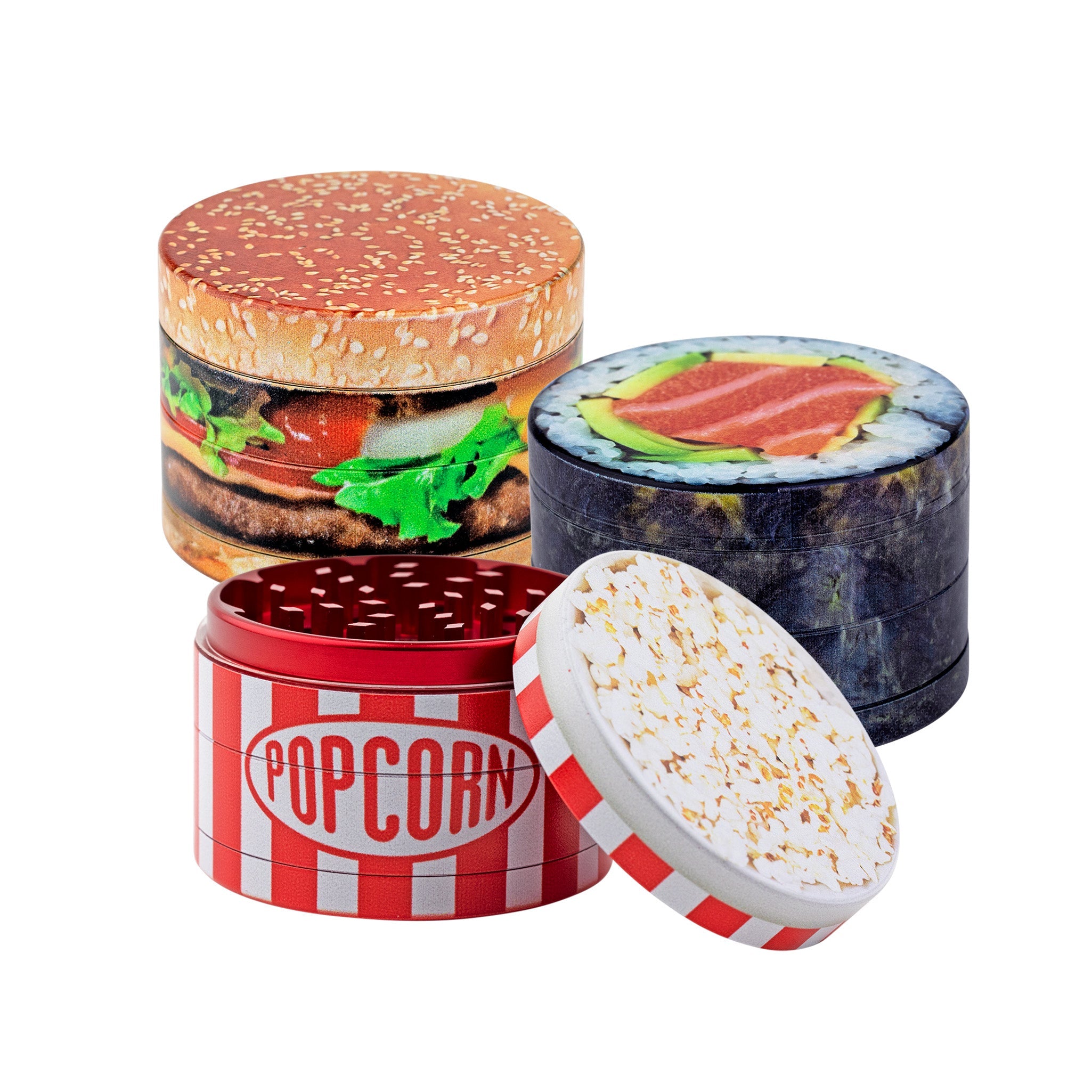 V Syndicate SharpShred 4-Piece Dine-In Grinder Popcorn Sushi Burger