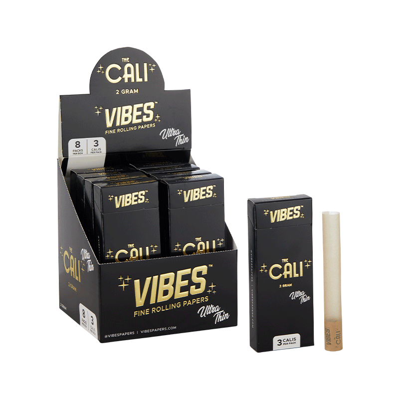 vibes cali cones 2 gram ultra thin black display box