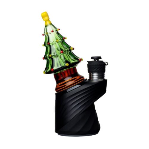 bigfun-big-x-peak-top-christmas-tree-puffco-peak-side-view BigFun! Big X Peak Top Christmas tree glass attachment on a Puffco Peak side view