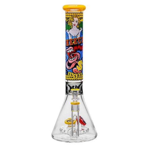 cheech-glass-cash-out-water-pipe Cheech Glass Cash Out Bong in money art front view