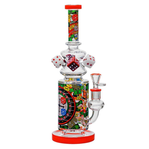 cheech-glass-feeling-lucky-dice-bong Cheech Glass Feeling Lucky Dice Bong in front view