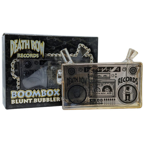 death-row-records-boom-box-blunt-bubbler-gold-box Death Row Records Boom Box Blunt Bubbler in Gold box view