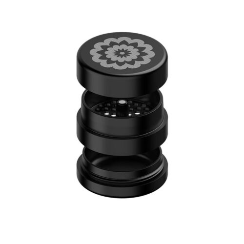 flower-mill-next-gen-standard-black-3-piece-grinder Flower Mill Next Gen Standard 3 Piece Grinder in Black view