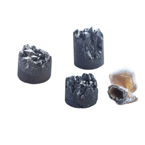frosted-black-titanium-crystal-cupcake Shoppe Geo Frosted Black Titanium Crystal Cupcake front view
