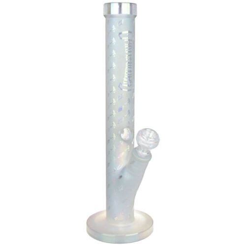 Grateful Dead x Pulsar Bolts and Skellies Straight Tube Bong front view