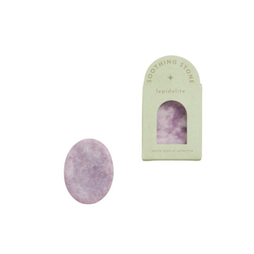 lepidolite-soothing-stone Shoppe Geo Lepidolite Soothing Stone front view