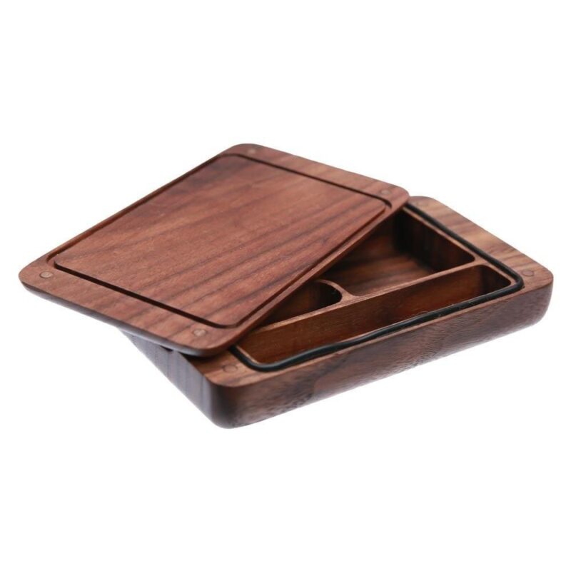 Marley Natural Black Walnut Storage Case front view