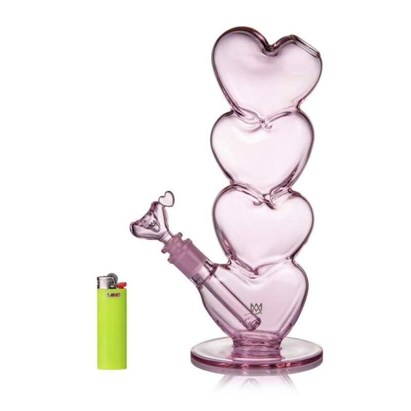 MJ Arsenal Evermore Bong next to a lighter for size