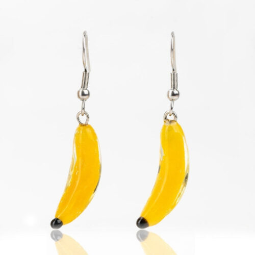 mmmelty-banana-glass-earrings mmmelty Banana Glass Earrings front view