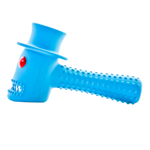 Puff Palz Hippie Hammer Dog Toy in Blue view