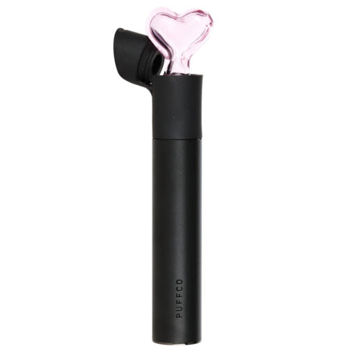 Pulsar Heart Glass Mouthpiece for Puffco Pivot Attached view