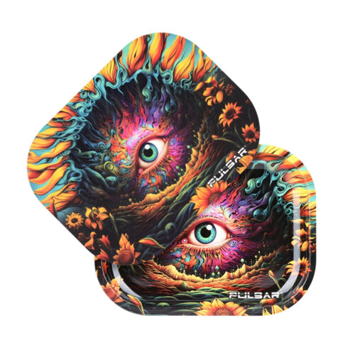 pulsar-mini-rolling-tray-lid-set-sunflower-of-the-mind Pulsar Rolling Tray and Lid Set Sunflower of The Mind with lid view