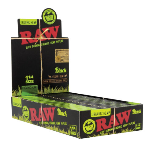 raw-black-organic-hemp-rolling-papers-box-1-1-4 RAW Black Organic Hemp Rolling Papers Box 1 1/4