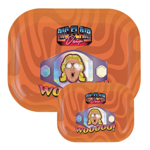 ric-flair-drip-metal-rolling-tray-champion-belt Ric Flair Drip Rolling Tray Champion Belt front view