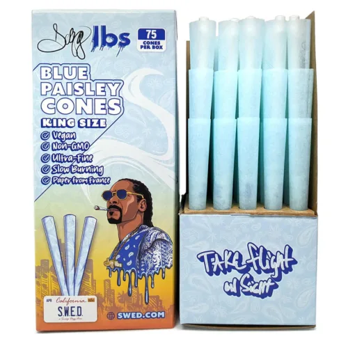 Dogg Lbs Blue Paisley Pre-Rolled Cones King Size 75ct box view