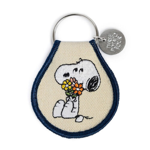 Three Potato Four Peanuts Snoopy Flower Bouquet Patch Keychain front view