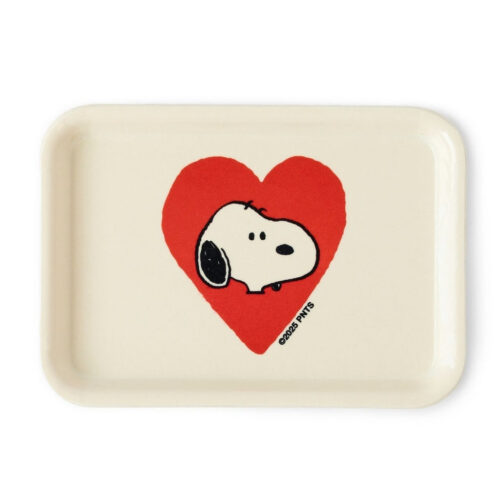 Three Potato Four Peanuts Snoopy Heart Vintage Tray front view