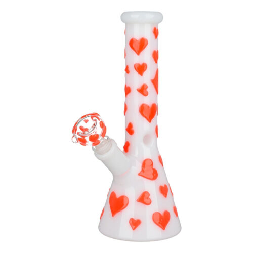 valentines-day-hearts-beaker-water-pipe Valentine's Day Hearts Water Pipe front view