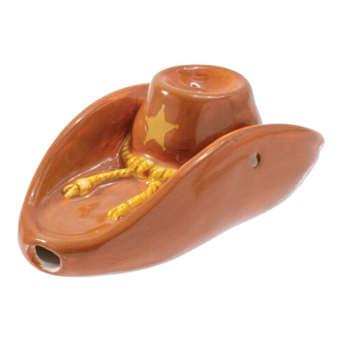 wacky-bowlz-ceramic-hand-pipe-cowboy-hat Wacky Bowlz Cowboy Hat Ceramic Hand Pipe in full color view