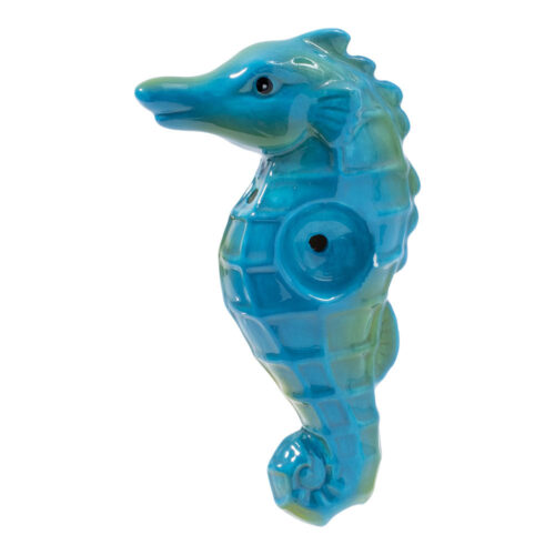 wacky-bowlz-ceramic-hand-pipe-seahorse Wacky Bowlz Seahorse Ceramic Hand Pipe in full color view